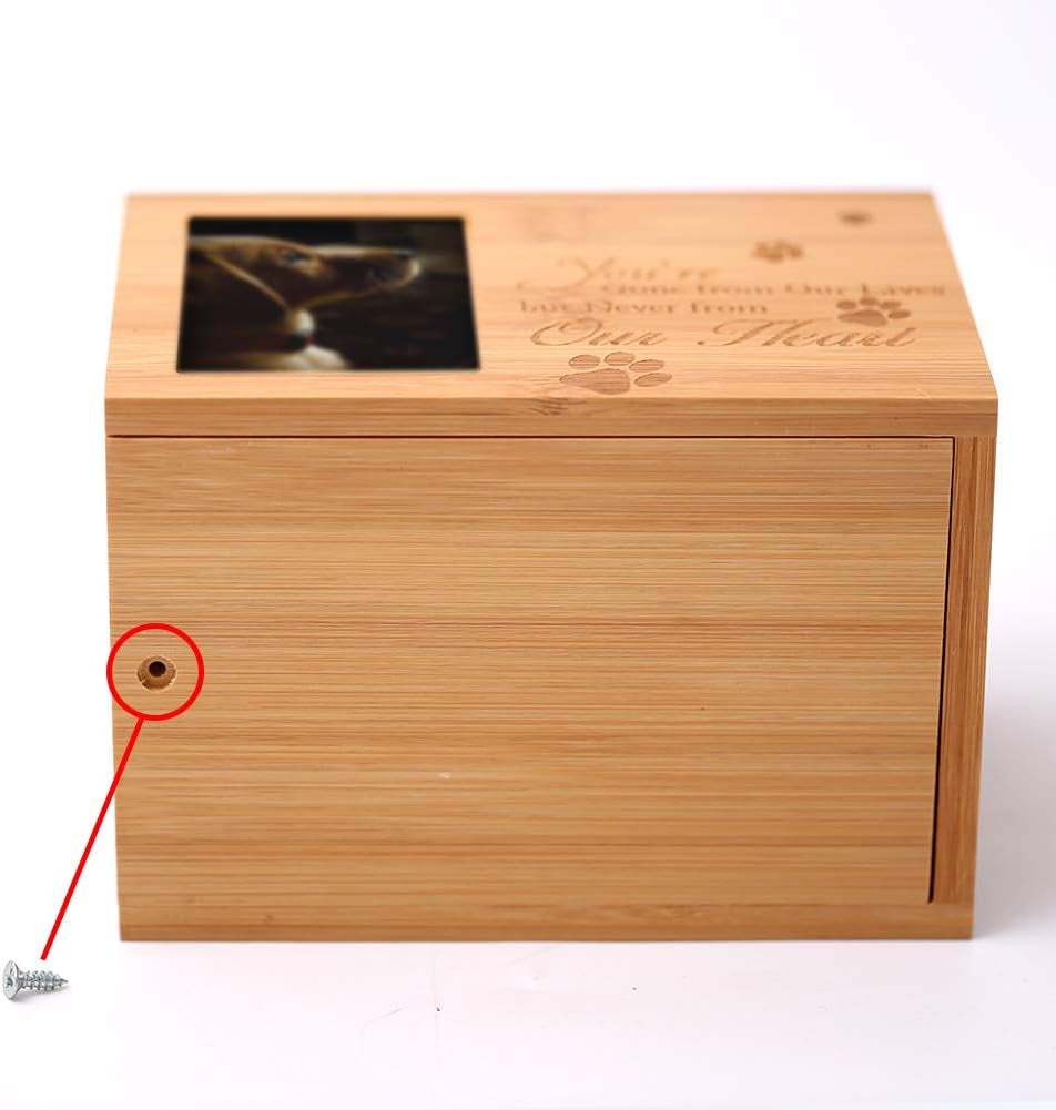 Cremation Urns for Ashes,Burly Wood Keepsake Urns for Dogs Ashes,Pet Memorial Keepsake Urns,Wood Urn,Photo Box Pet Cremation Urn