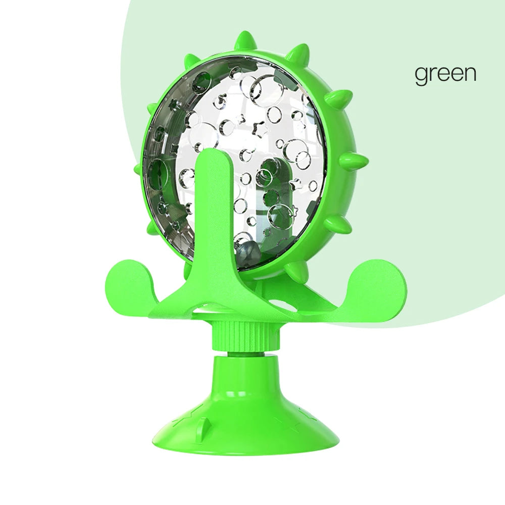 Feeding Device Pet Windmill Turntable Food Leaking Dispenser Cat Fun Slow Food Toy Rotating Interactive Toy