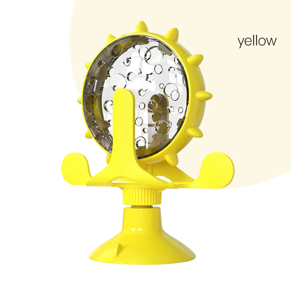 Feeding Device Pet Windmill Turntable Food Leaking Dispenser Cat Fun Slow Food Toy Rotating Interactive Toy