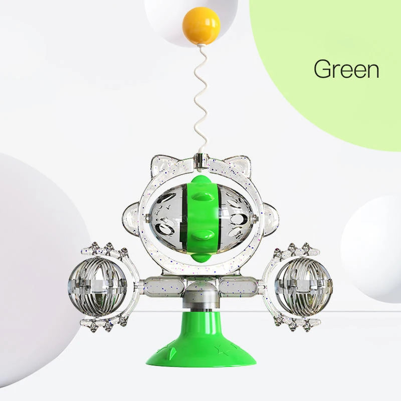 Feeding Device Pet Windmill Turntable Food Leaking Dispenser Cat Fun Slow Food Toy Rotating Interactive Toy