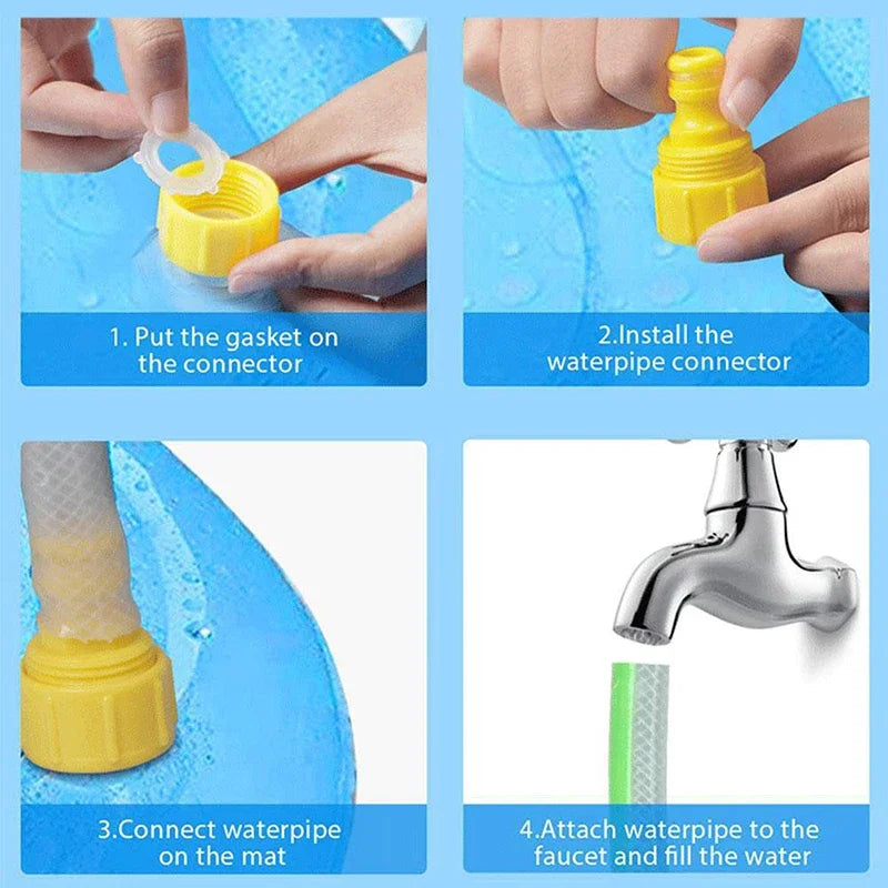 150/170Cm Summer Pet Swimming Pool Inflatable Water Sprinkler Pad Play Cooling Mat Outdoor Interactive Fountain Toy for Dogs
