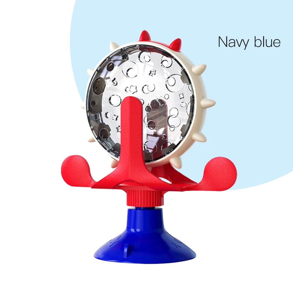 Feeding Device Pet Windmill Turntable Food Leaking Dispenser Cat Fun Slow Food Toy Rotating Interactive Toy