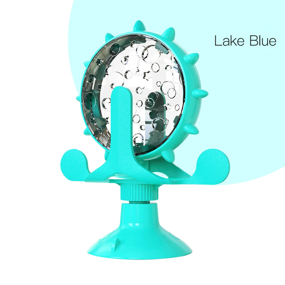 Feeding Device Pet Windmill Turntable Food Leaking Dispenser Cat Fun Slow Food Toy Rotating Interactive Toy