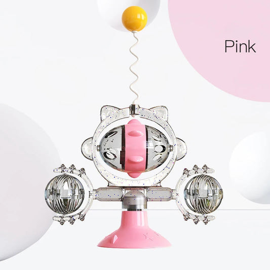Feeding Device Pet Windmill Turntable Food Leaking Dispenser Cat Fun Slow Food Toy Rotating Interactive Toy
