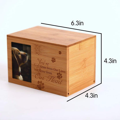 Cremation Urns for Ashes，Burly Wood Keepsake Urns for Dogs Ashes,Pet Memorial Keepsake Urns,Wood Urn,Photo Box Pet Cremation Urn