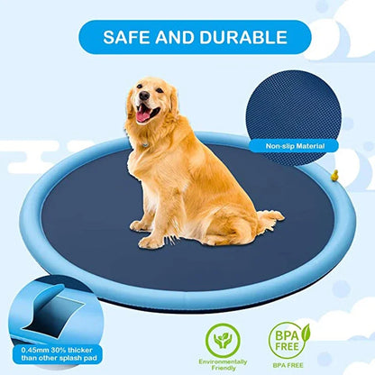 150/170Cm Summer Pet Swimming Pool Inflatable Water Sprinkler Pad Play Cooling Mat Outdoor Interactive Fountain Toy for Dogs