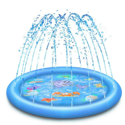 150/170Cm Summer Pet Swimming Pool Inflatable Water Sprinkler Pad Play Cooling Mat Outdoor Interactive Fountain Toy for Dogs
