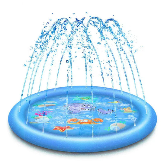150/170Cm Summer Pet Swimming Pool Inflatable Water Sprinkler Pad Play Cooling Mat Outdoor Interactive Fountain Toy for Dogs
